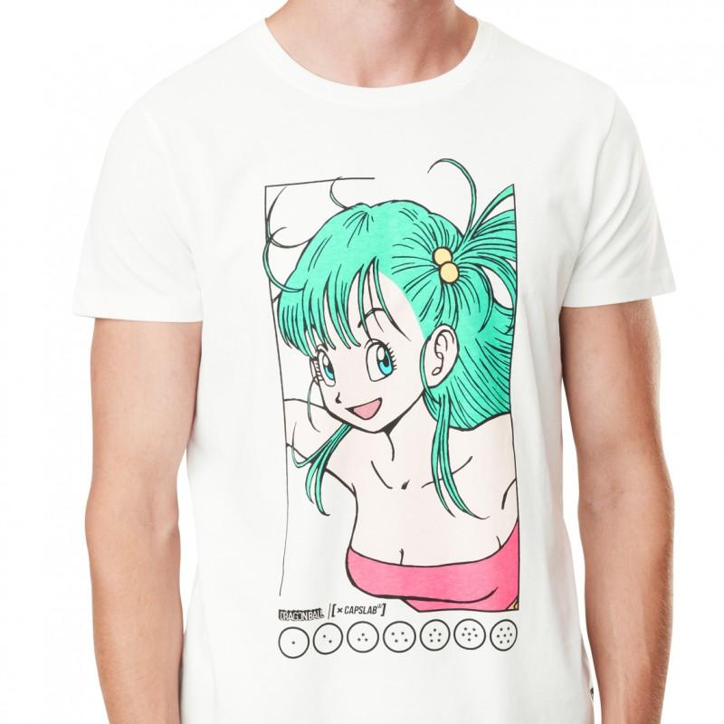 capslab T-shirt DRAGON BALL Blanc Manches courtes - Bulma