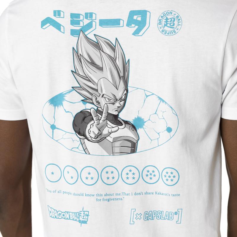 Capslab T-shirt DRAGON BALL SUPER Blanc Manches Courtes - Vegeta