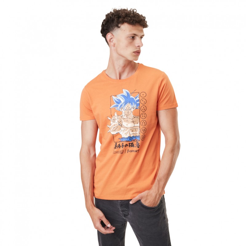 Capslab T-shirt DRAGON BALL SUPER Orange Manches Courtes - Goku