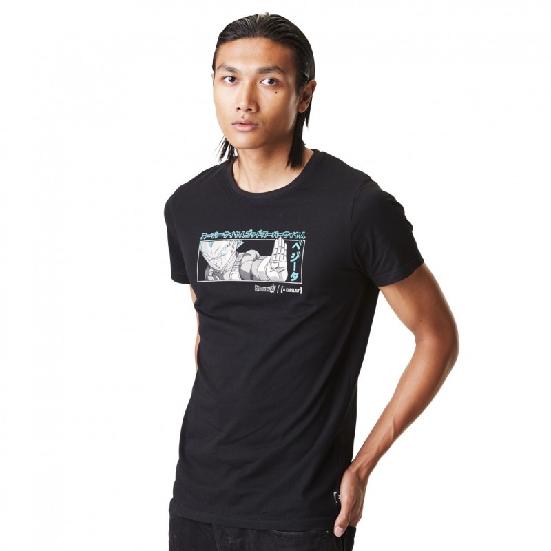 Capslab T-shirt Dragon Ball Super Vegeta Homme Noir Capslab