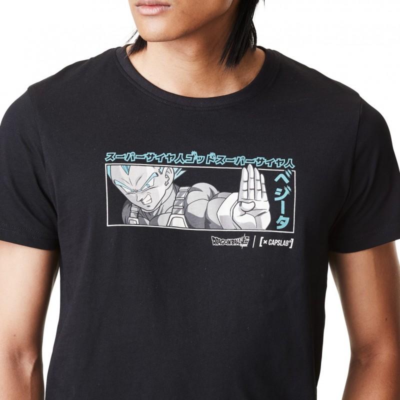 Capslab T-shirt Dragon Ball Super Vegeta Homme Noir Capslab