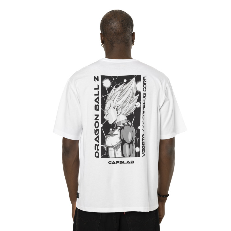 Capslab T-shirt DRAGON BALL Z Blanc Manches Courtes - Vegeta
