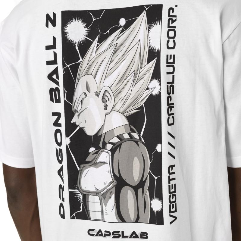 Capslab T-shirt DRAGON BALL Z Blanc Manches Courtes - Vegeta