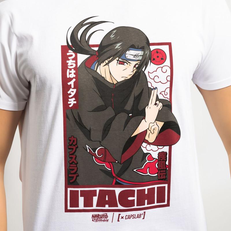 Capslab T-shirt NARUTO SHIPPUDEN Blanc Manches Courtes - Itachi