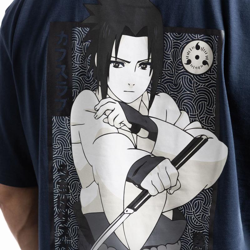 Capslab T-shirt NARUTO SHIPPUDEN Bleu Manches Courtes - Sasuke