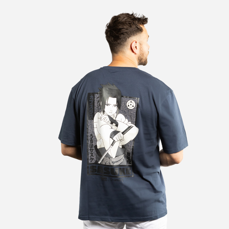 Capslab T-shirt NARUTO SHIPPUDEN Bleu Manches Courtes - Sasuke