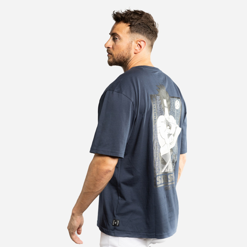 Capslab T-shirt NARUTO SHIPPUDEN Bleu Manches Courtes - Sasuke