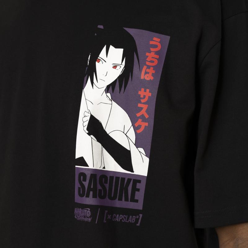 Capslab T-shirt NARUTO SHIPPUDEN Noir Manches Courtes - Sasuke