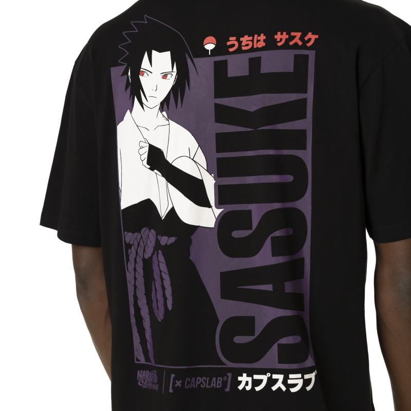Capslab T-shirt NARUTO SHIPPUDEN Noir Manches Courtes - Sasuke