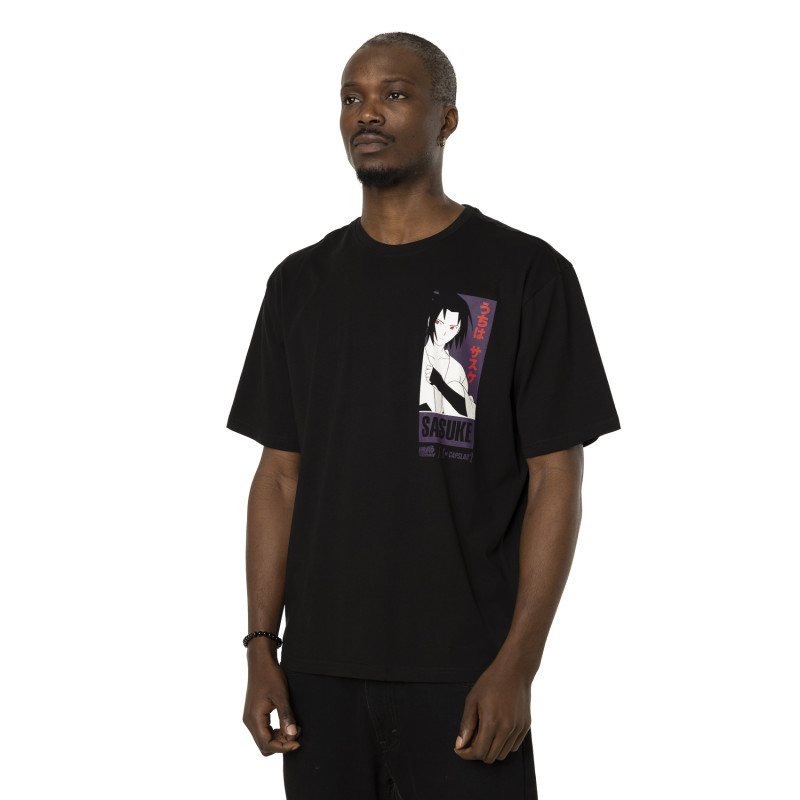 capslab T-shirt NARUTO SHIPPUDEN Noir Manches courtes - Sasuke