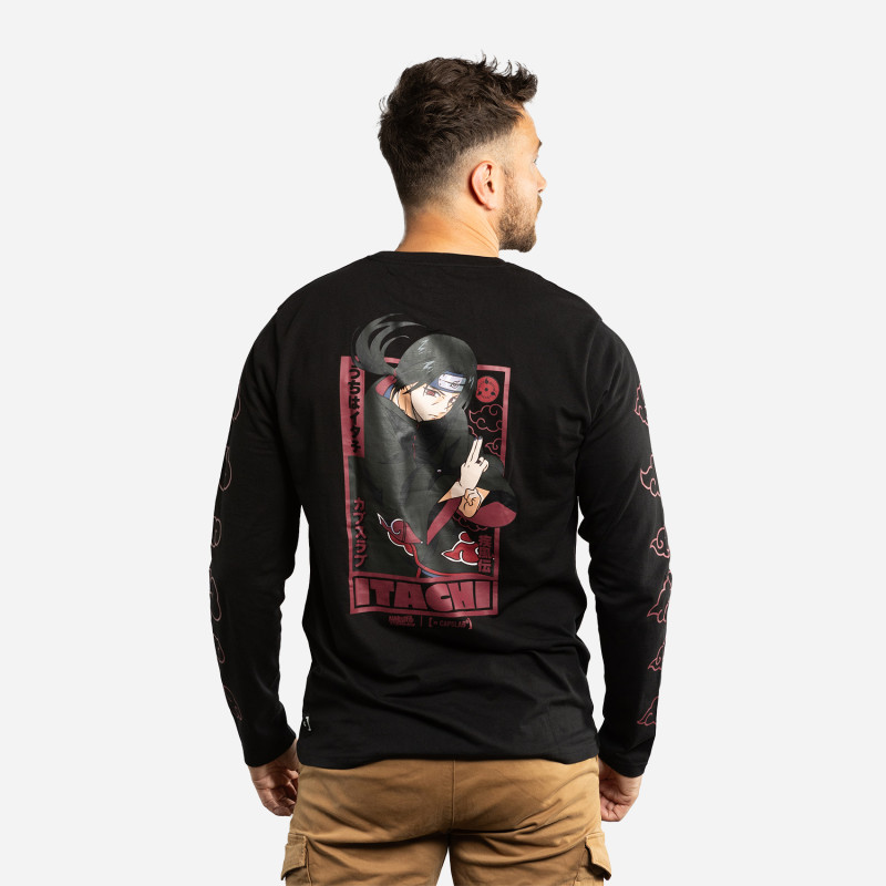 Capslab T-shirt NARUTO SHIPPUDEN Noir Manches Longues - Itachi