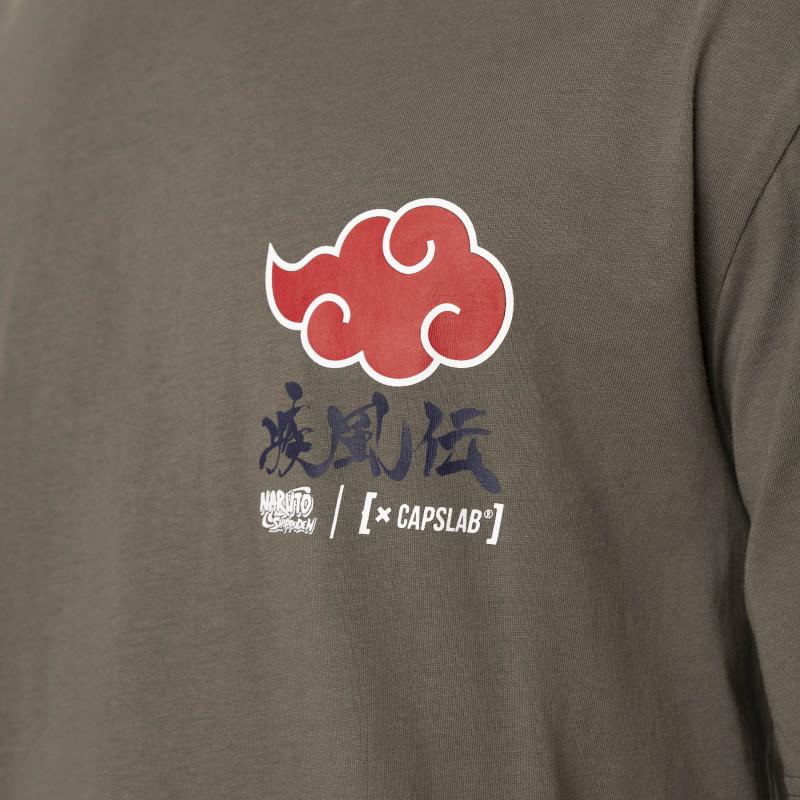 Capslab T-shirt NARUTO SHIPPUDEN Vert Manches Courtes - Akatsuki
