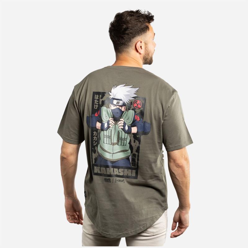 Capslab T-shirt NARUTO SHIPPUDEN Vert Manches Courtes - Kakashi