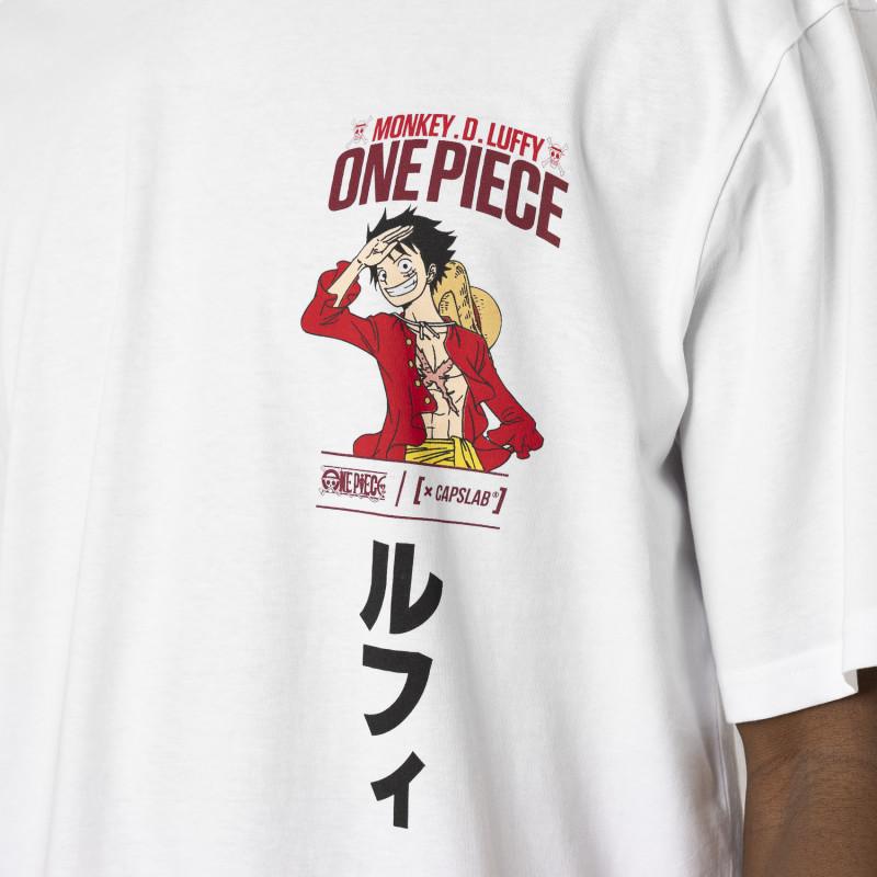 Capslab T-shirt ONE PIECE Blanc Manches Courtes - Luffy