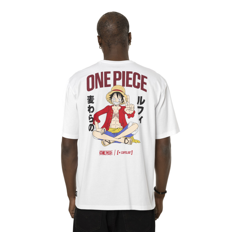 Capslab T-shirt ONE PIECE Blanc Manches Courtes - Luffy