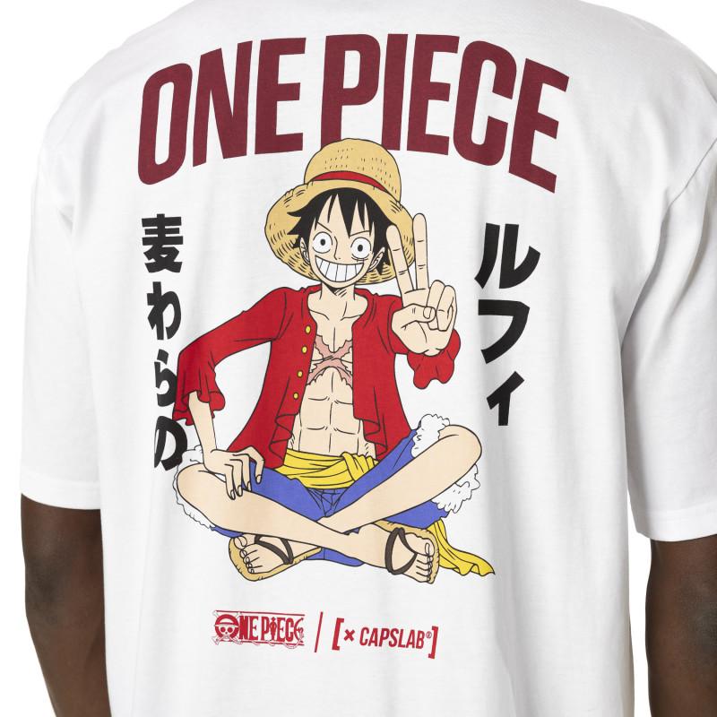 Capslab T-shirt ONE PIECE Blanc Manches Courtes - Luffy