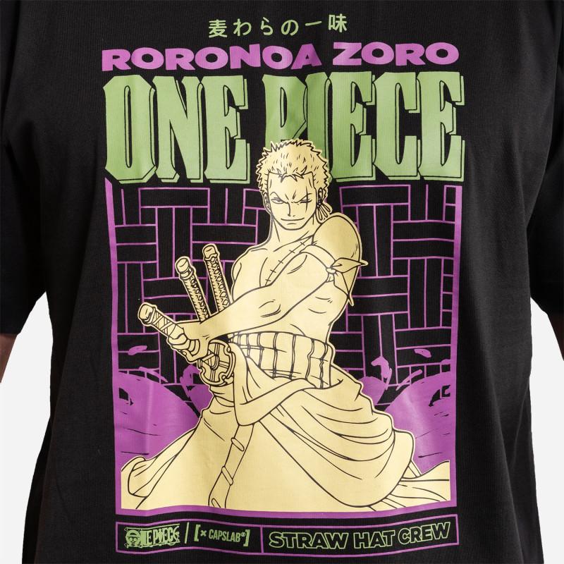 Capslab T-shirt ONE PIECE Noir Manches Courtes - Roronoa Zoro