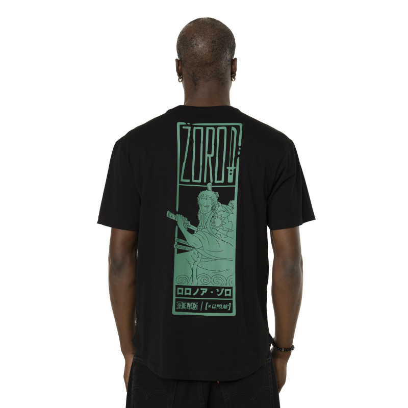 Capslab T-shirt ONE PIECE Noir Manches Courtes - Roronoa Zoro