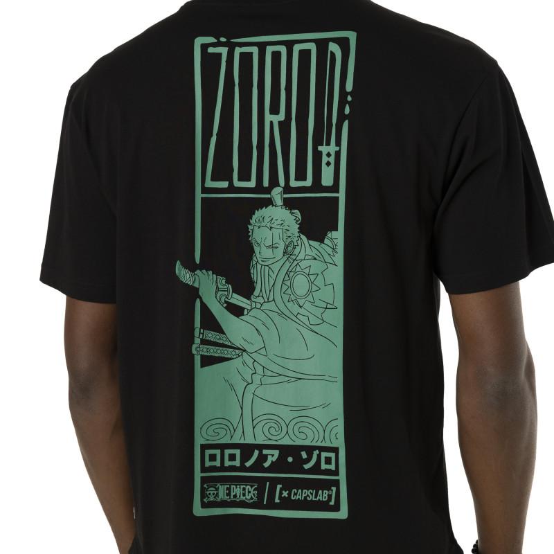 Capslab T-shirt ONE PIECE Noir Manches Courtes - Roronoa Zoro