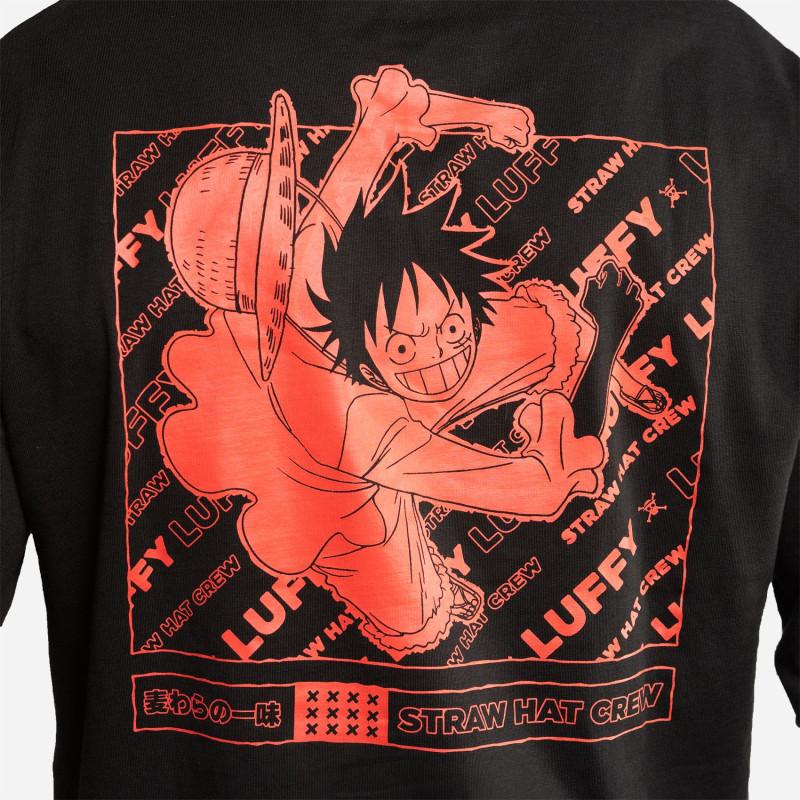 Capslab T-shirt ONE PIECE Noir Manches Longues - Luffy