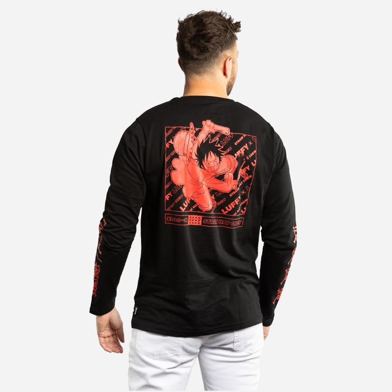 Capslab T-shirt ONE PIECE Noir Manches Longues - Luffy