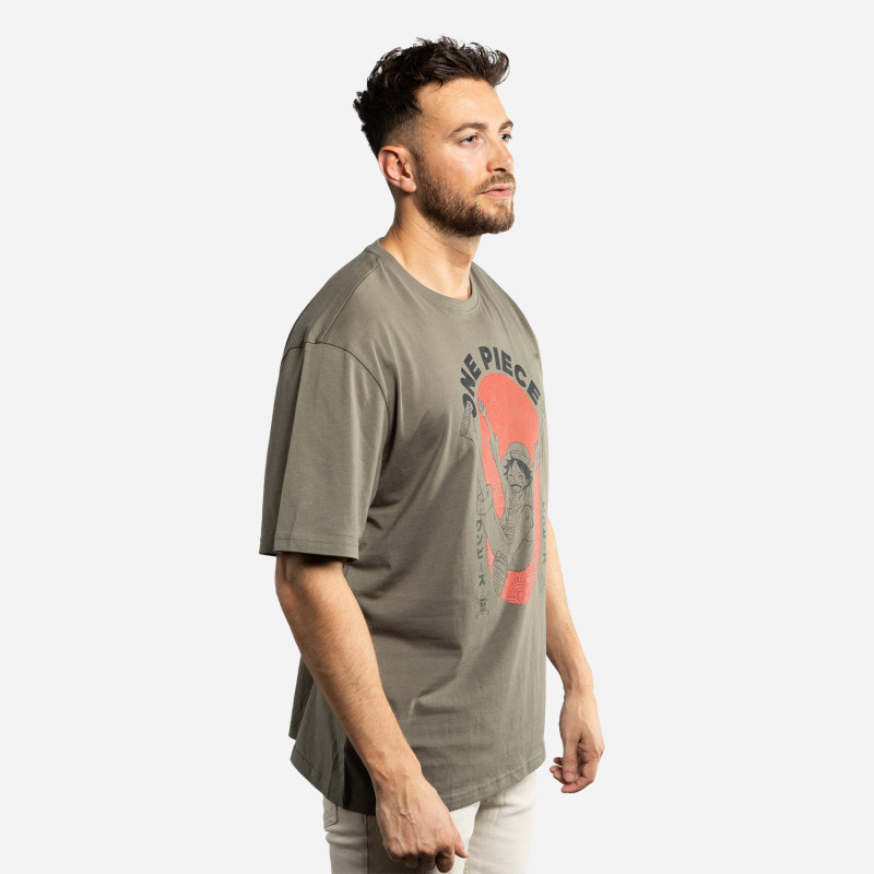 Capslab T-shirt ONE PIECE Vert Manches Courtes - Luffy