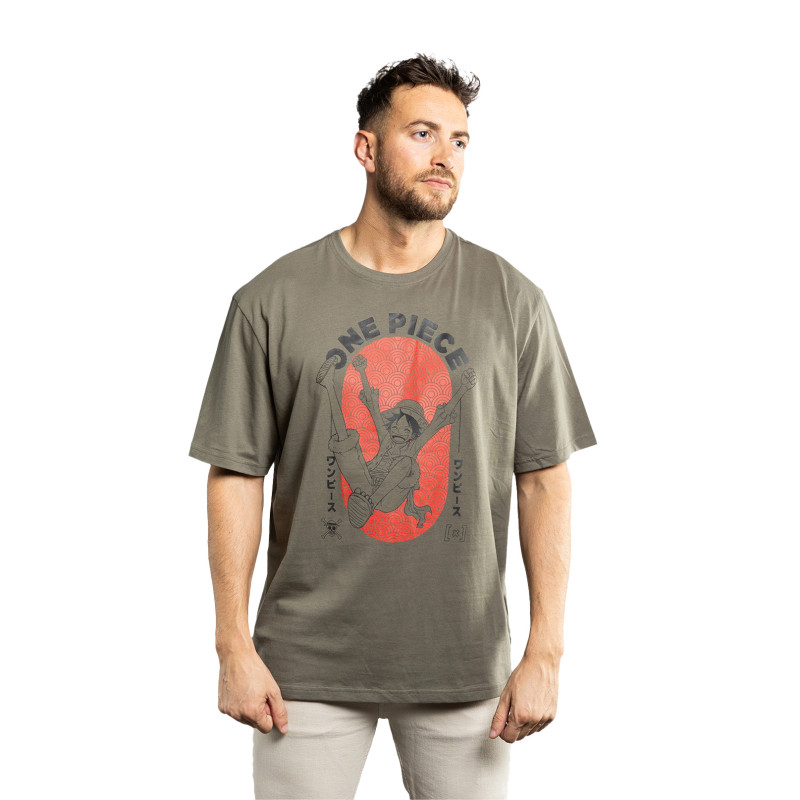 capslab T-shirt ONE PIECE Vert Manches courtes - Luffy