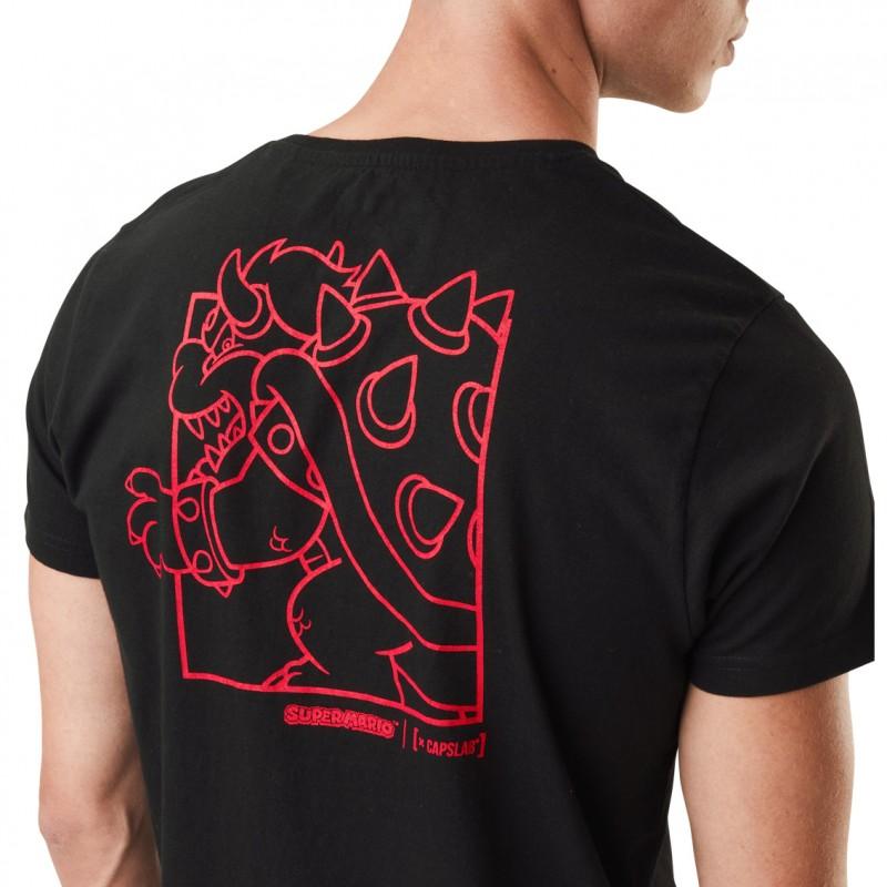 Capslab T-shirt SUPER MARIO Noir Manches Courtes - Bowser