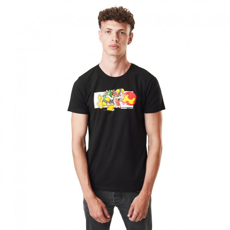 Capslab T-shirt SUPER MARIO Noir Manches Courtes - Bowser