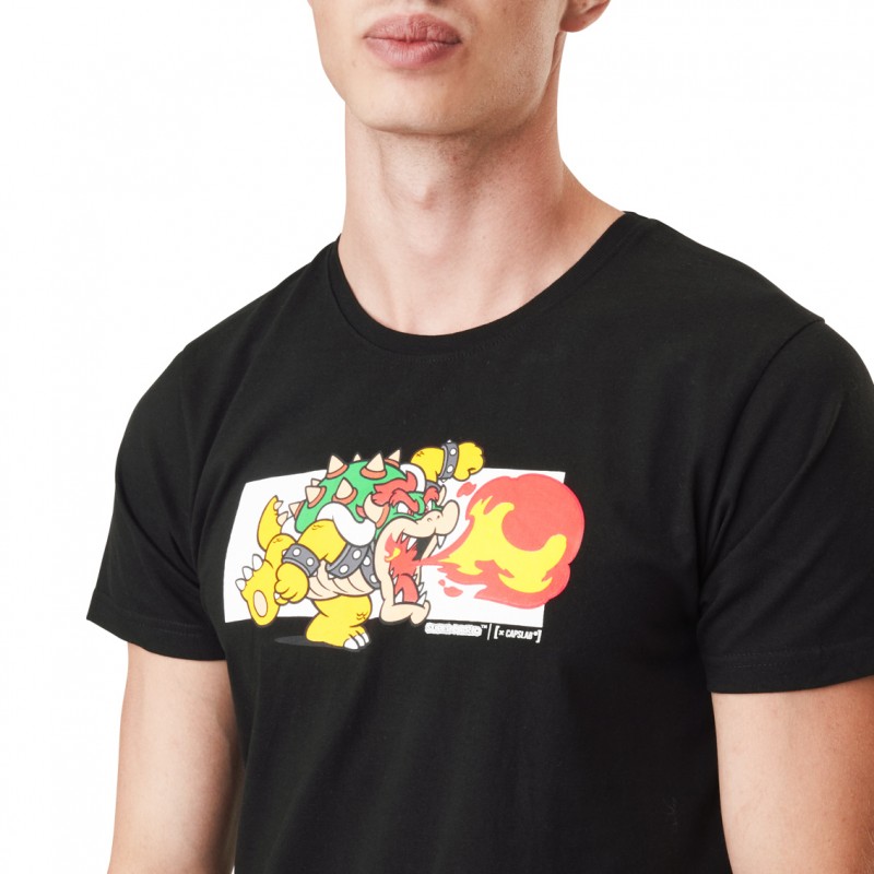 capslab T-shirt SUPER MARIO Noir Manches courtes - Bowser