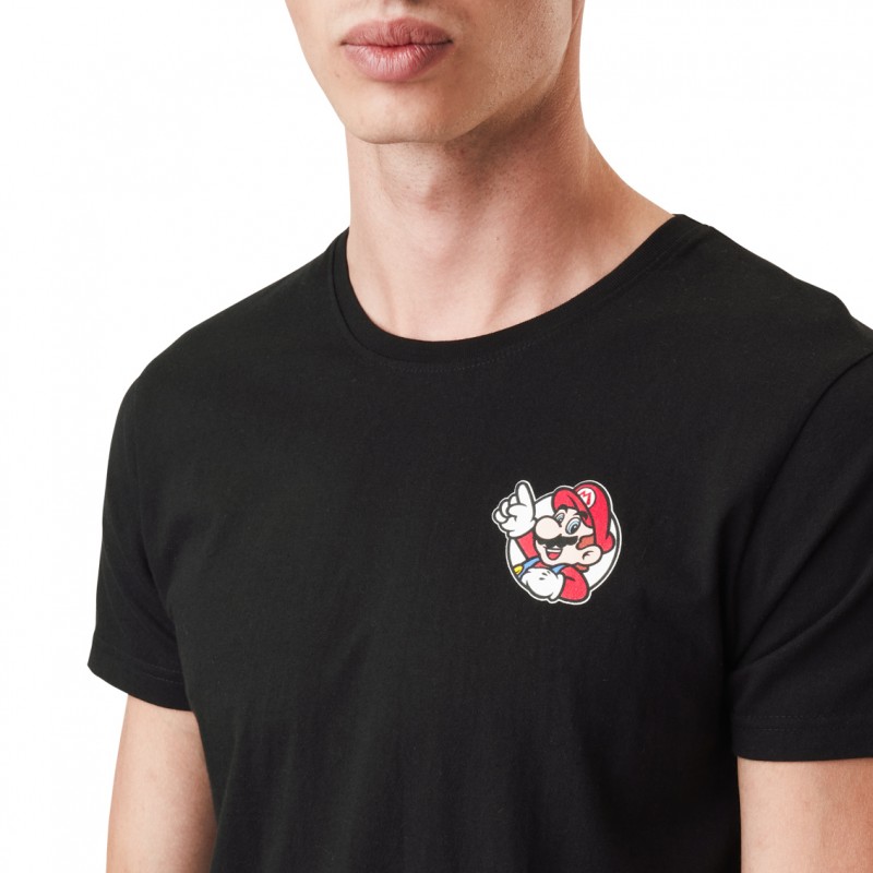 Capslab T-shirt SUPER MARIO Noir Manches Courtes - Mario