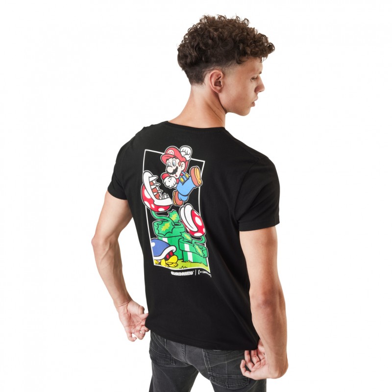 Capslab T-shirt SUPER MARIO Noir Manches Courtes - Mario