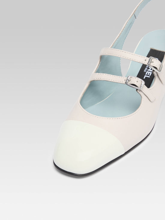 Carel Abricot - Babies Slingback Cuir Nude Et Cuir Verni Beige