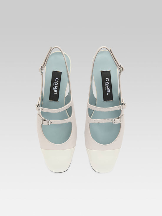 Carel Abricot - Babies Slingback Cuir Nude Et Cuir Verni Beige