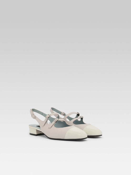 Carel Abricot - Babies Slingback Cuir Nude Et Cuir Verni Beige