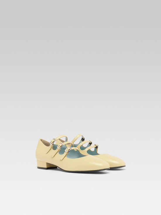 Carel Ariana - Ballerines Babies Cuir Upcyclé Nacré Jaune | Carel Paris