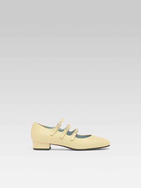 carel Ariana - Ballerines babies cuir upcyclé nacré jaune | Carel Paris