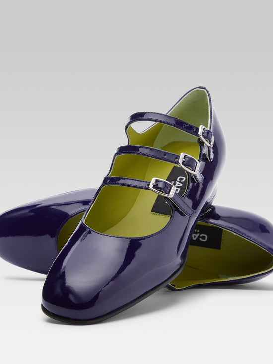 Carel Ariana - Ballerines Babies Cuir Verni Bleu Marine