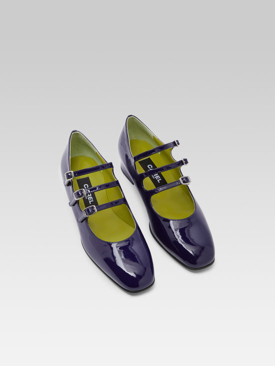 Carel Ariana - Ballerines Babies Cuir Verni Bleu Marine