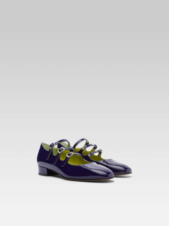 Carel Ariana - Ballerines Babies Cuir Verni Bleu Marine