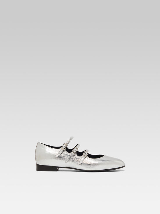 carel Ariana s - Ballerines babies cuir laminé argent