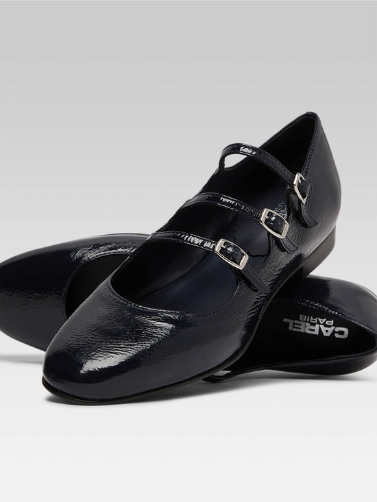 Carel Ariana S - Ballerines Babies Cuir Naplack Abysse