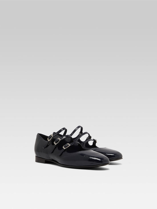 Carel Ariana S - Ballerines Babies Cuir Naplack Abysse