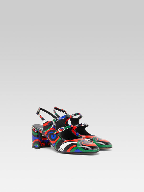 Carel Banana - Babies Slingback Cuir Imprimé Multicolore