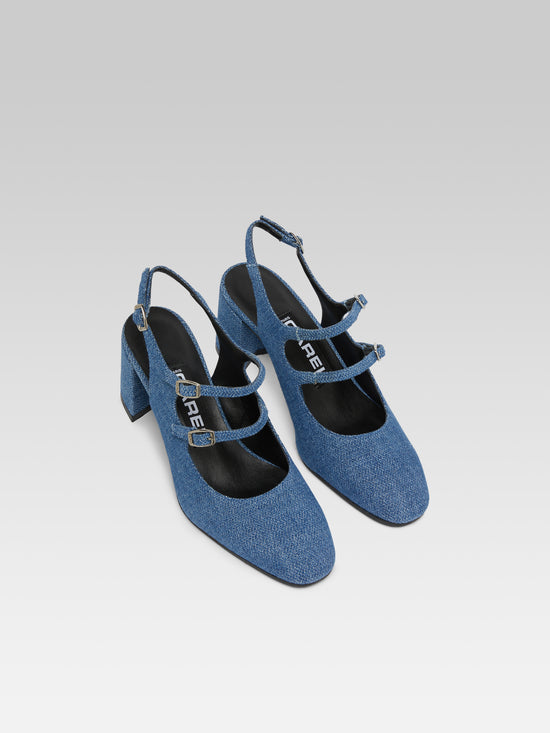 Carel Banana - Babies Slingback Tissu Upcyclé Jean Bleu