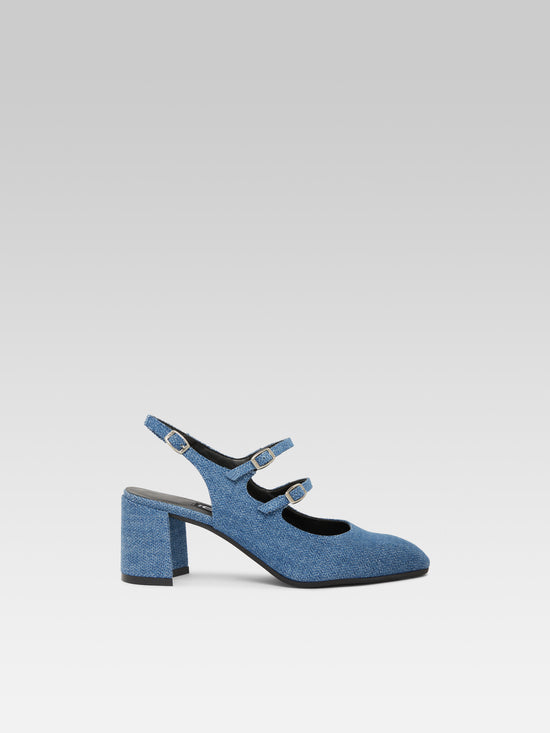 carel Banana - Babies slingback tissu upcyclé jean bleu
