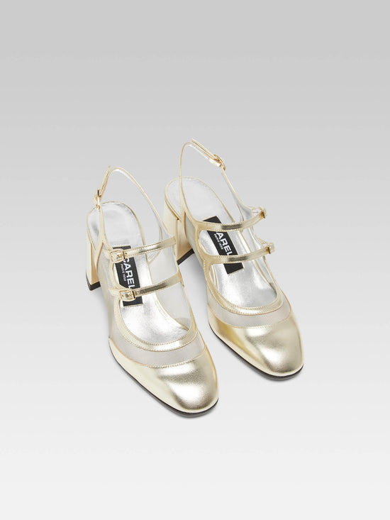 Carel Bananight - Babies Slingback Cuir Laminé Platine Et Résille | Carel Paris