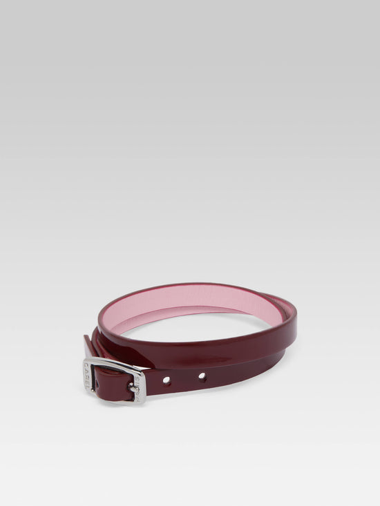 carel Bracelet - Cuir verni bordeaux upcyclé – Carel Paris