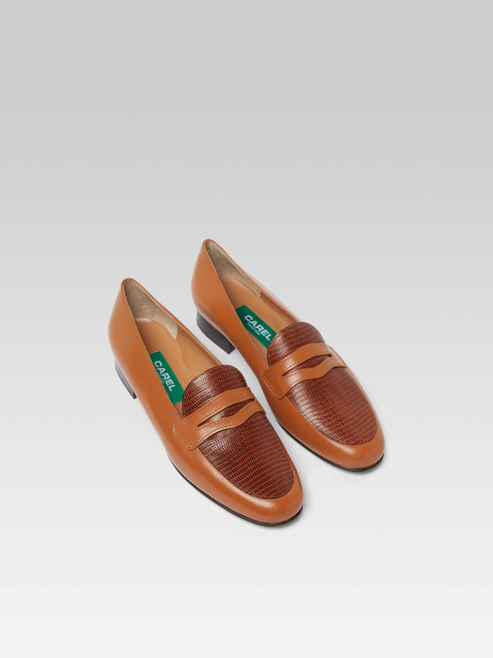 Carel 2100 - Mocassins Cuir Upcyclé Bi Cognac