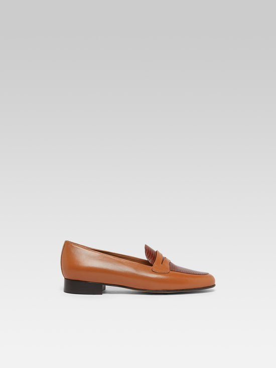 carel 2100 - Mocassins cuir upcyclé bi cognac